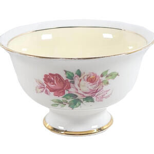Vintage Royal Albert Milady Mailady 855747 Open Sugar Bowl Bone China Cream Gold